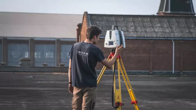 3D-laserscanning door Laurens Behaeghe van INVAR landmeters met Leica P40 laserscanner